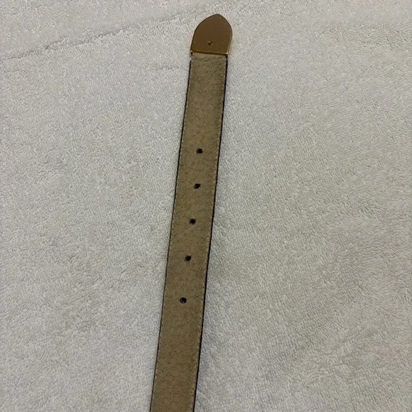 Vintage Christian Dior Blue Leather Belt with Gold-Tone Buckle M - Picture 7 of 17